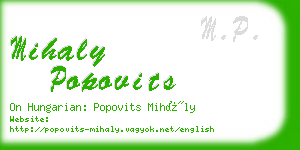 mihaly popovits business card